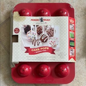 Nordic Ware Red Cake Pops Baking Pan never used